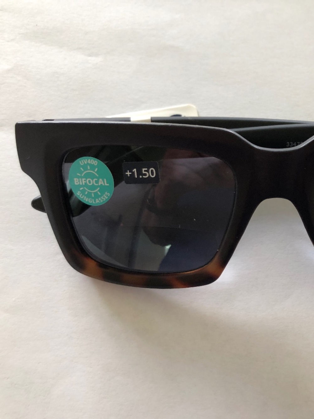 New Peepers Black Tortoise Square‎ Bifocal Sunglass Readers +1.50